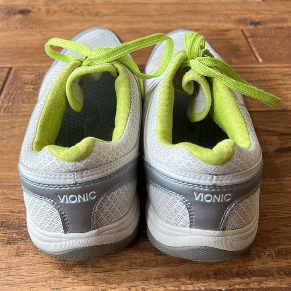 Vionic Venture Walking Sneakers Orthotic Comfort Shoes Silver & Chartreuse Sz 10 - Picture 9 of 12